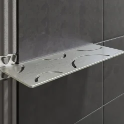 Schlüter hylde rektangulær curve, børstet stål