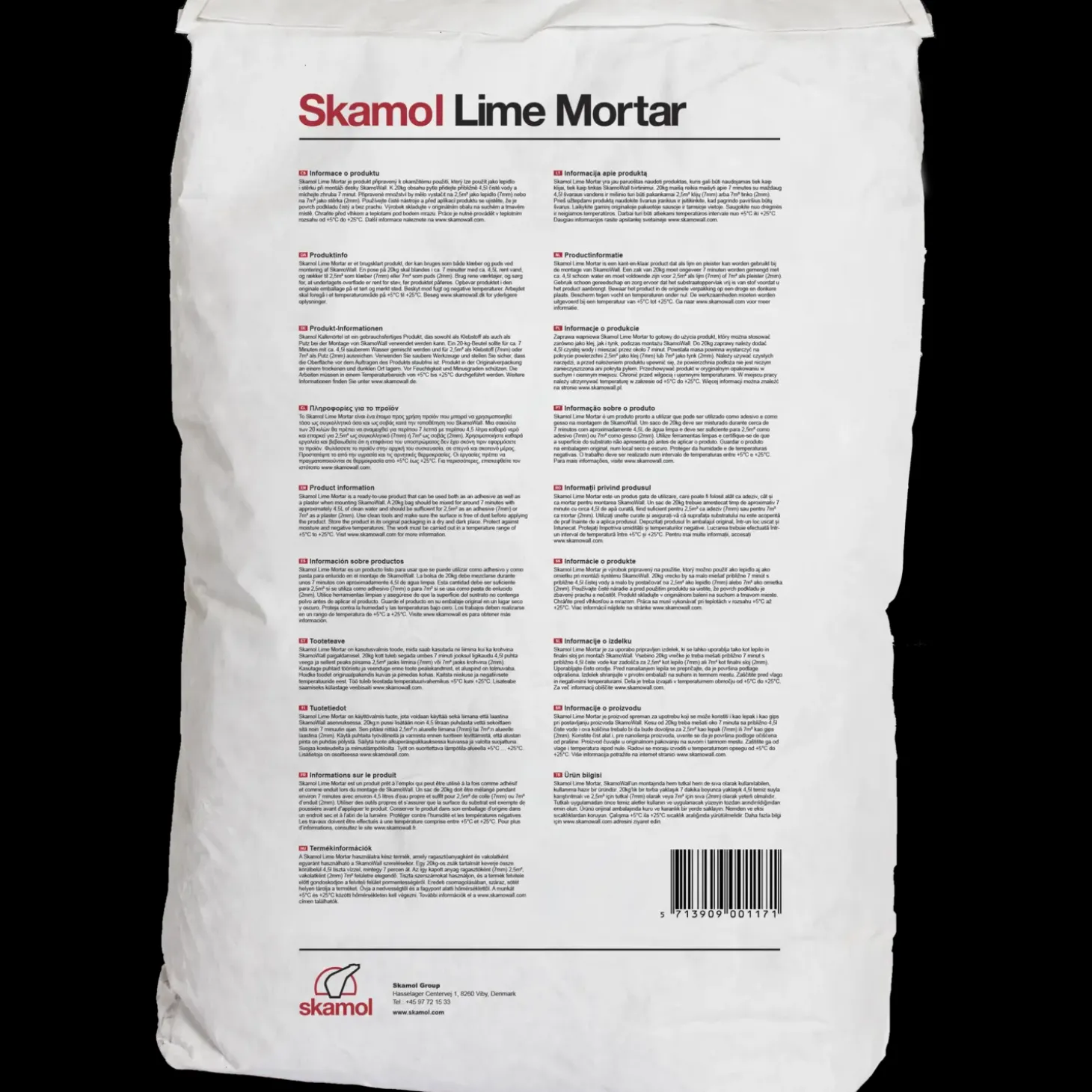 Skamol Lime Mortar kalkmørtel knækket hvid 20 kg