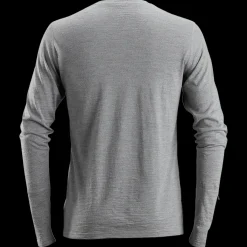 Snickers Allroundwork t-shirt langærmet uld lys gråmeleret str. L
