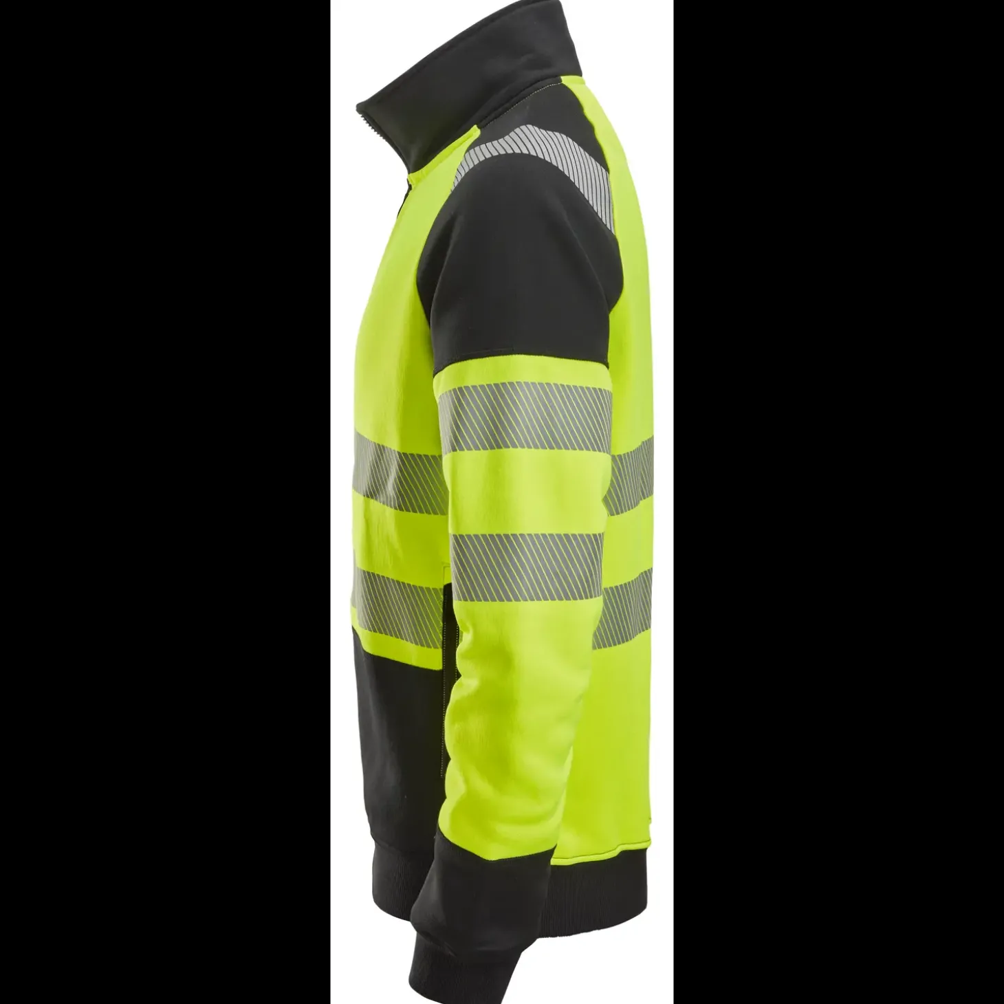 Snickers hi-vis sweatjakke med lynlås gul/sort str. 2XL