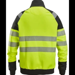 Snickers hi-vis sweatjakke med lynlås gul/sort str. 2XL