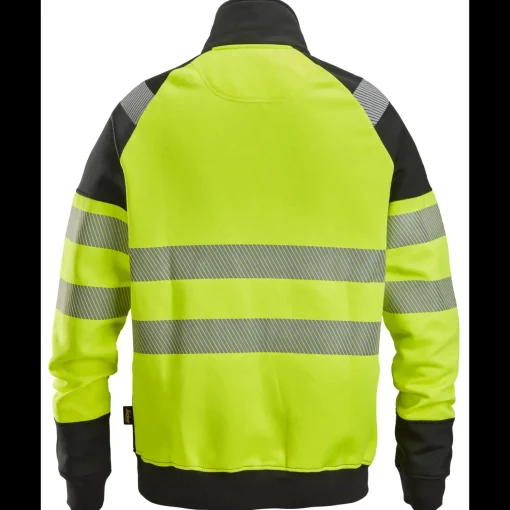 Snickers hi-vis sweatjakke med lynlås gul/sort str. 2XL