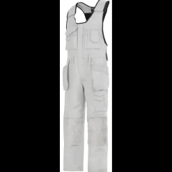 Snickers Håndværker helbukser med hylsterlommer Canvas+ hvid str. 52