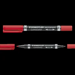 Staedtler permanent marker rød duo fin/mellem