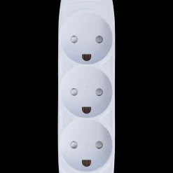 Stikdåse 3-vejs m/jord børnesikker hvid