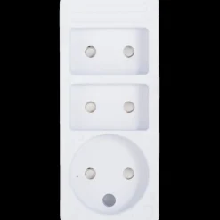 Stikdåse 3-vejs u/jord børnesikker hvid