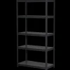 Stålreol mat sort H180 x B120 x D50 cm 5 MDF hylder