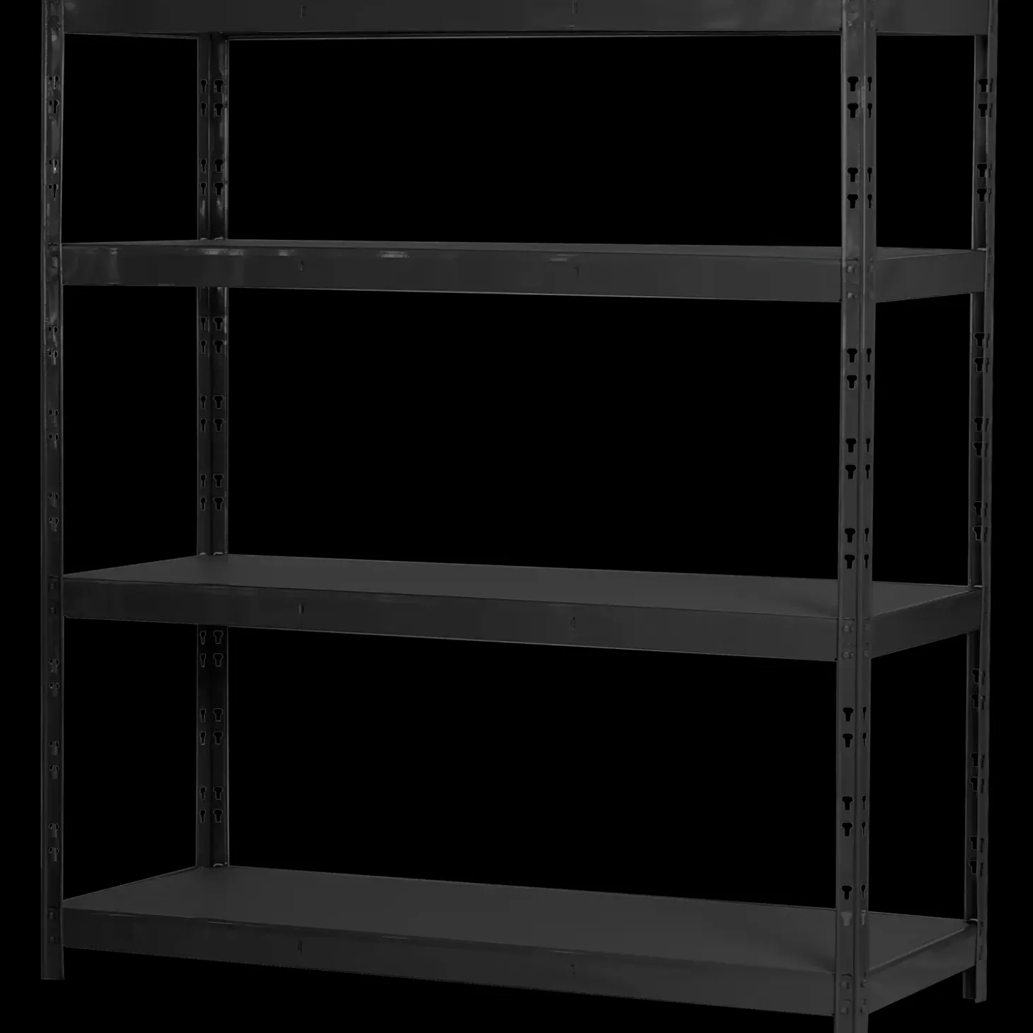 Stålreol mat sort H180 x B160 x D60 cm 4 MDF hylder