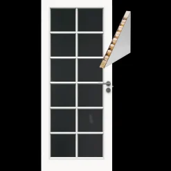 Swedoor sprossedør SP12 glas hvid 40x825x2040 mm