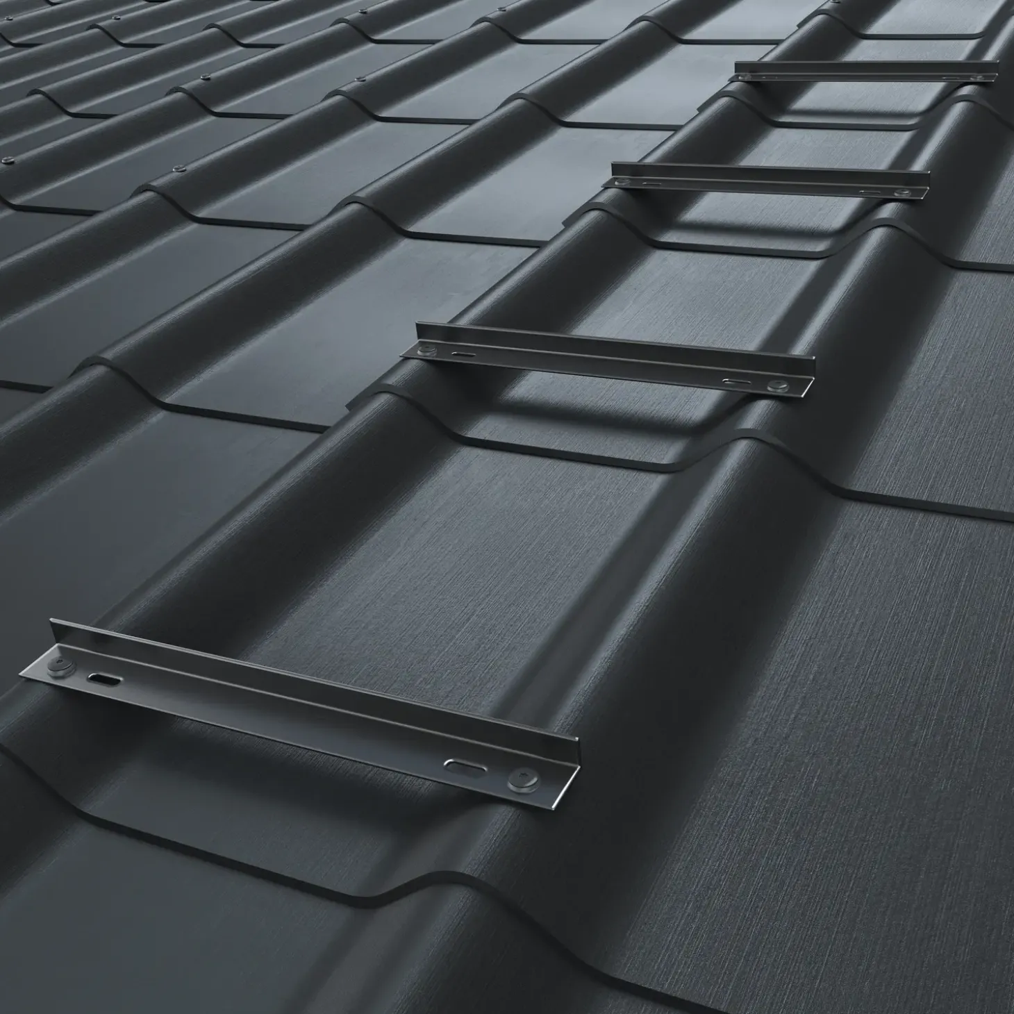 Swisspearl Tagtrin, 400X20/40 Mm, Varmforzinket Stål, Sortblå