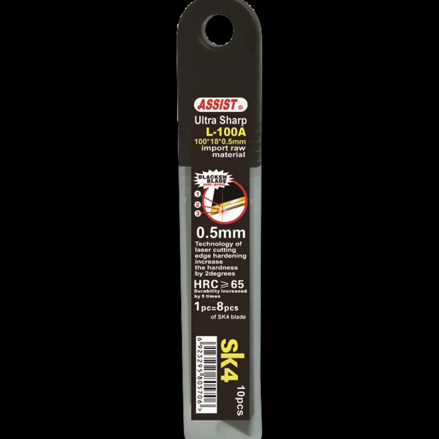 Tajima Assist sortcoated knivblade 18 mm 10 stk