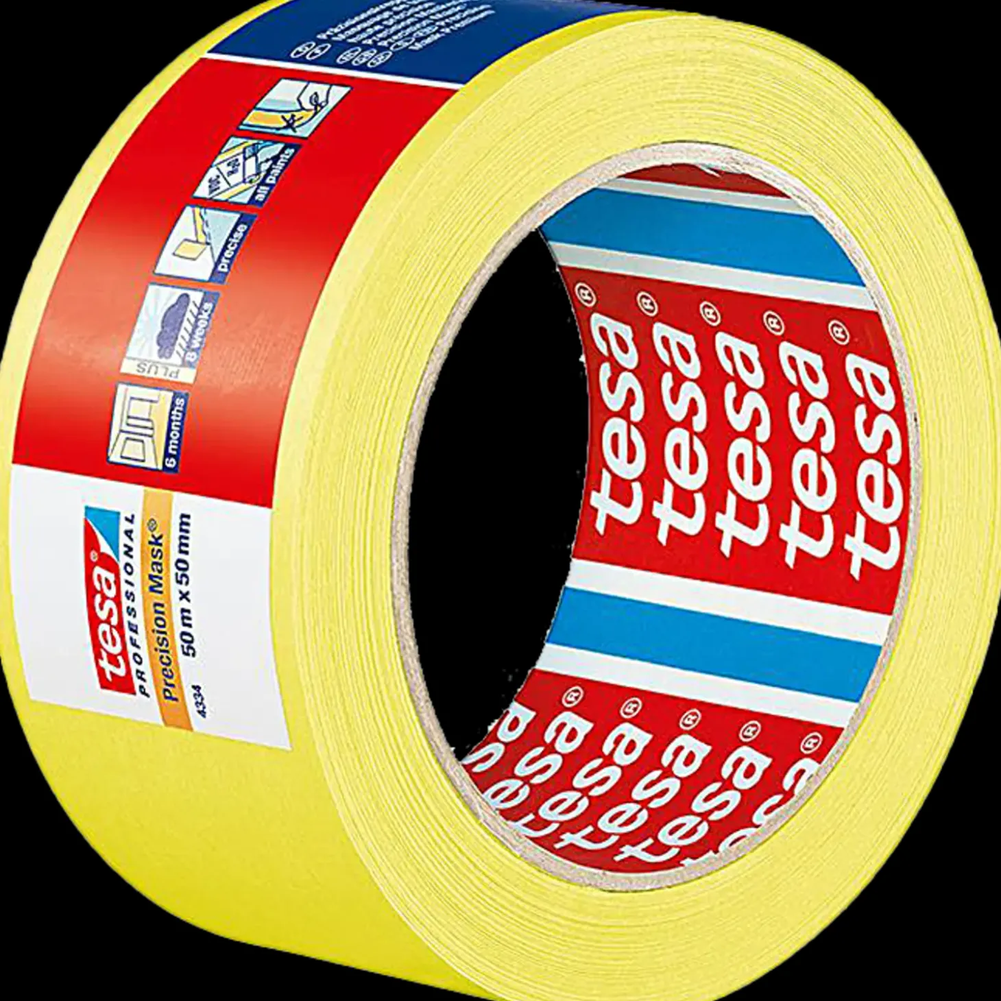 Tesa® 4334 afdækningstape 50 m x 50 mm gul