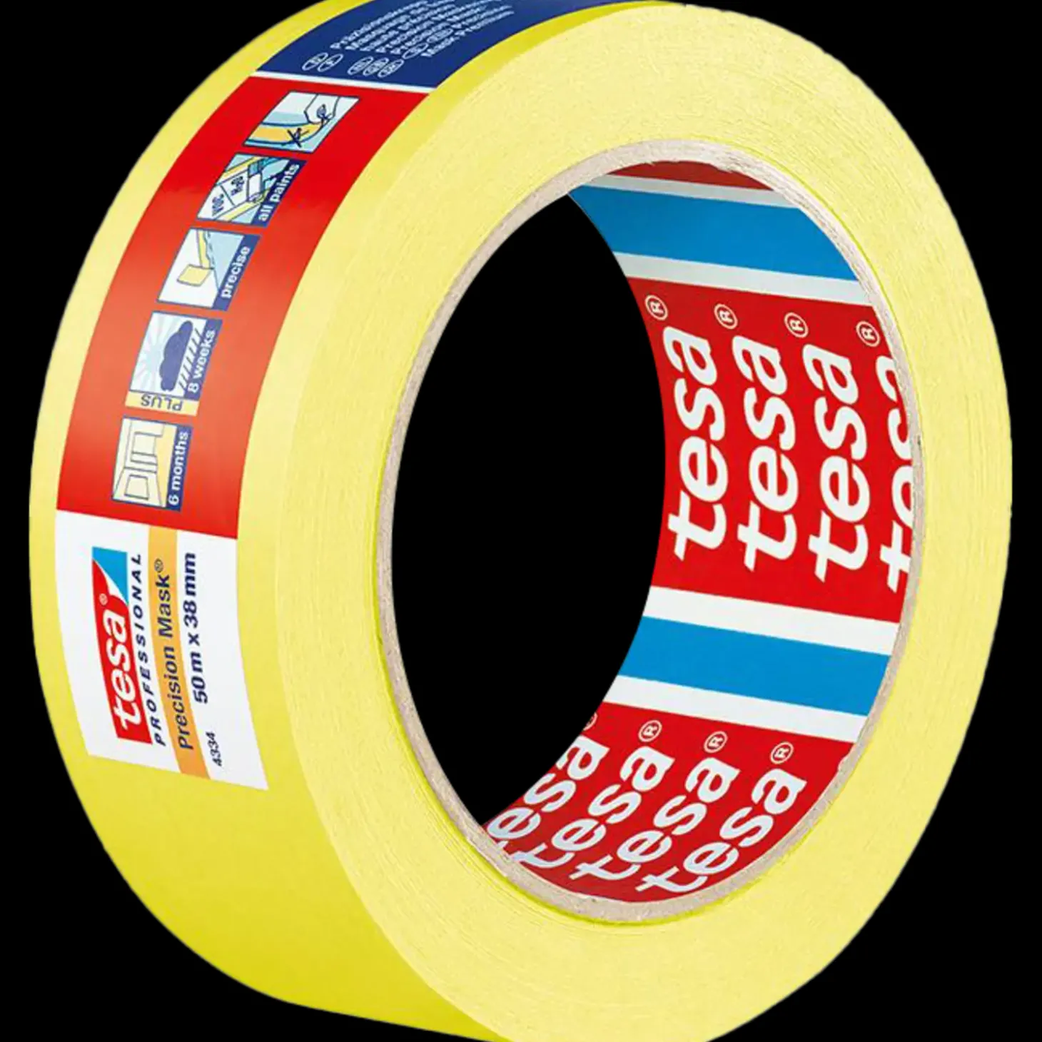 Tesa® 4334 afdækningstape 50 m x 38 mm gul