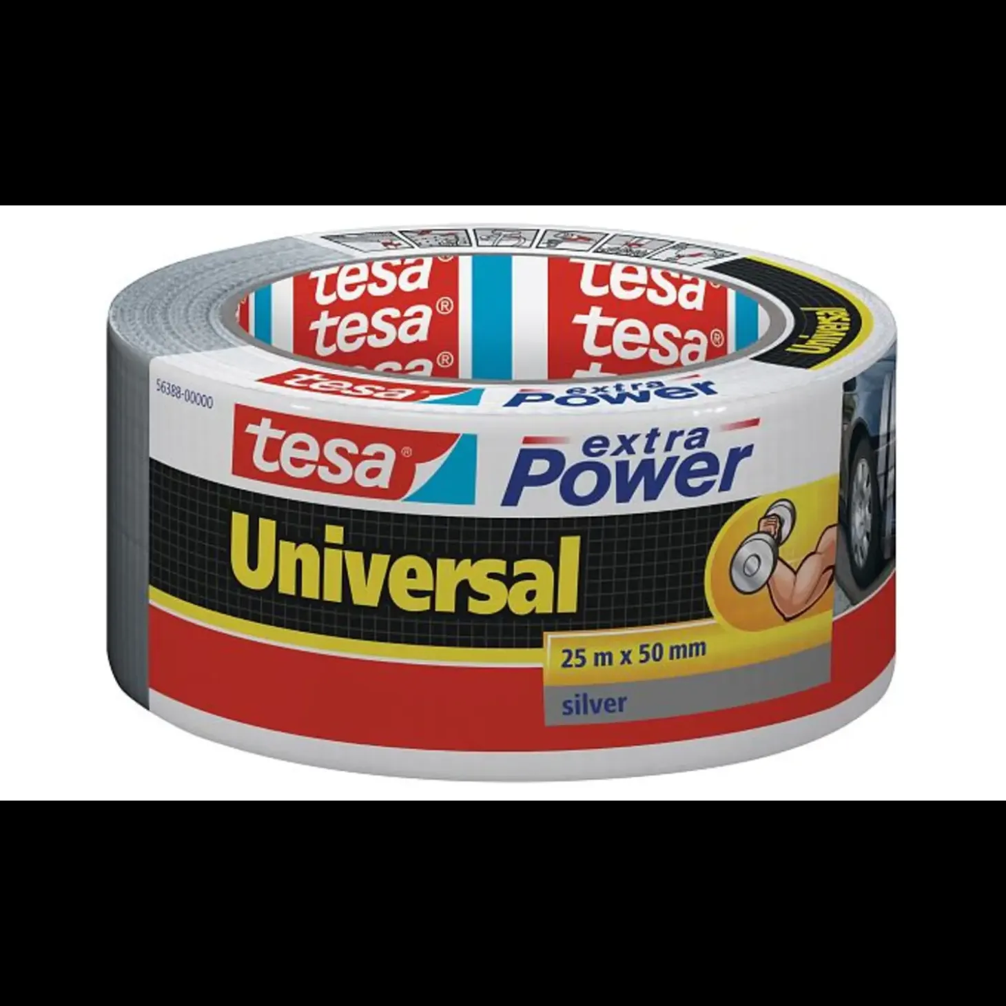 Tesa® extra Power Universal sort 25 m x 48 mm
