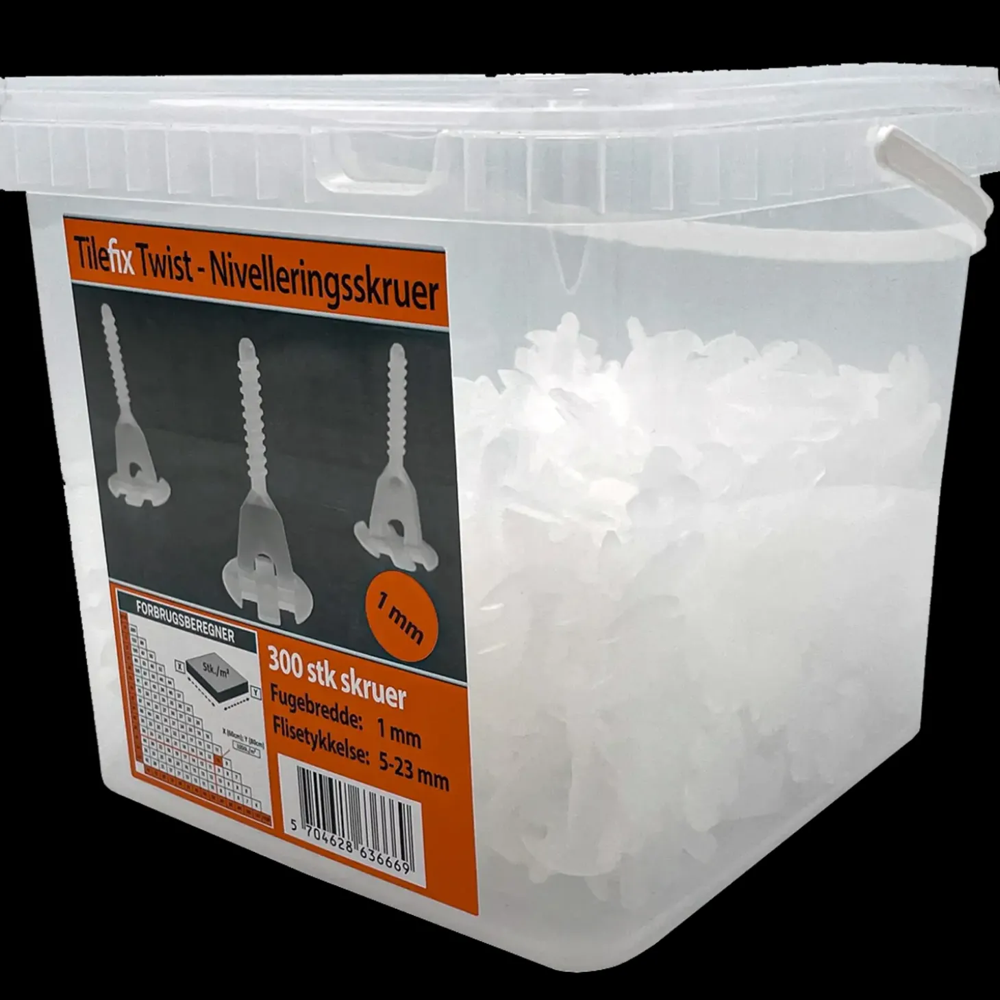 Tilefix Twist flisenivelleringsskruer 1 mm 100 stk