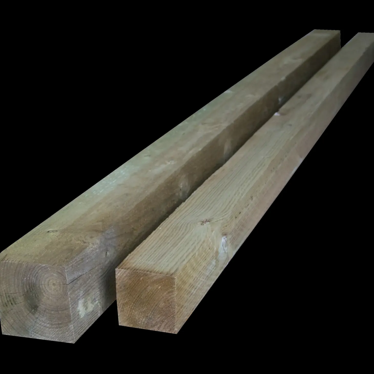 Tømmer ru stolper trykimprægneret 97 x 97 mm x 2,1 m