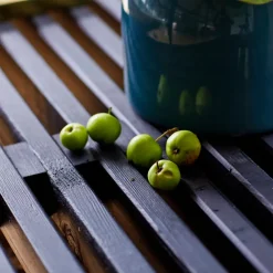 Tralle Grill-/Anretterbord m/hjul 140x49x90 cm - sort