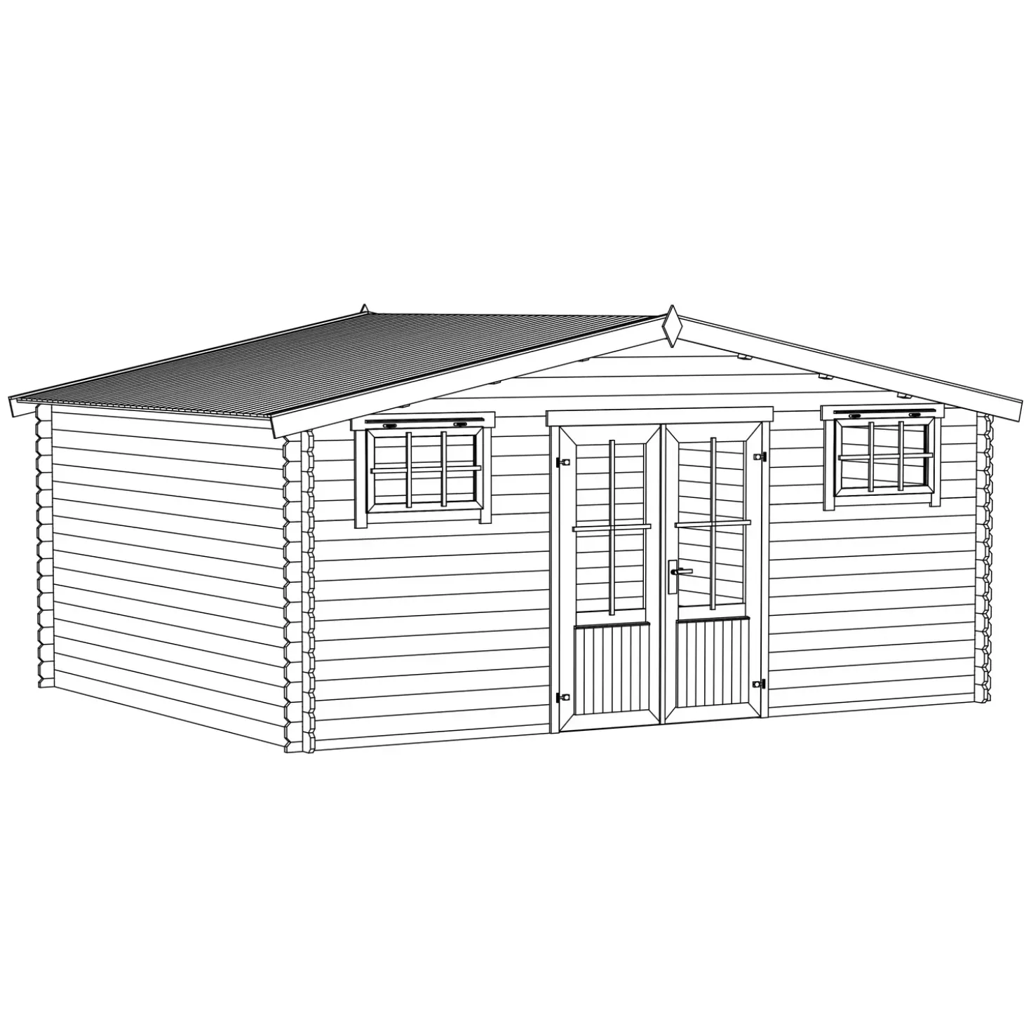 Universal gulvpakke til bjælkehytte 3 m²