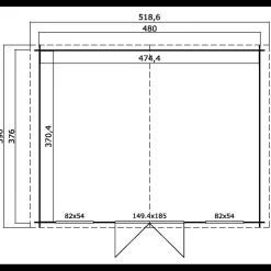 Universal gulvpakke til bjælkehytte 3 m²