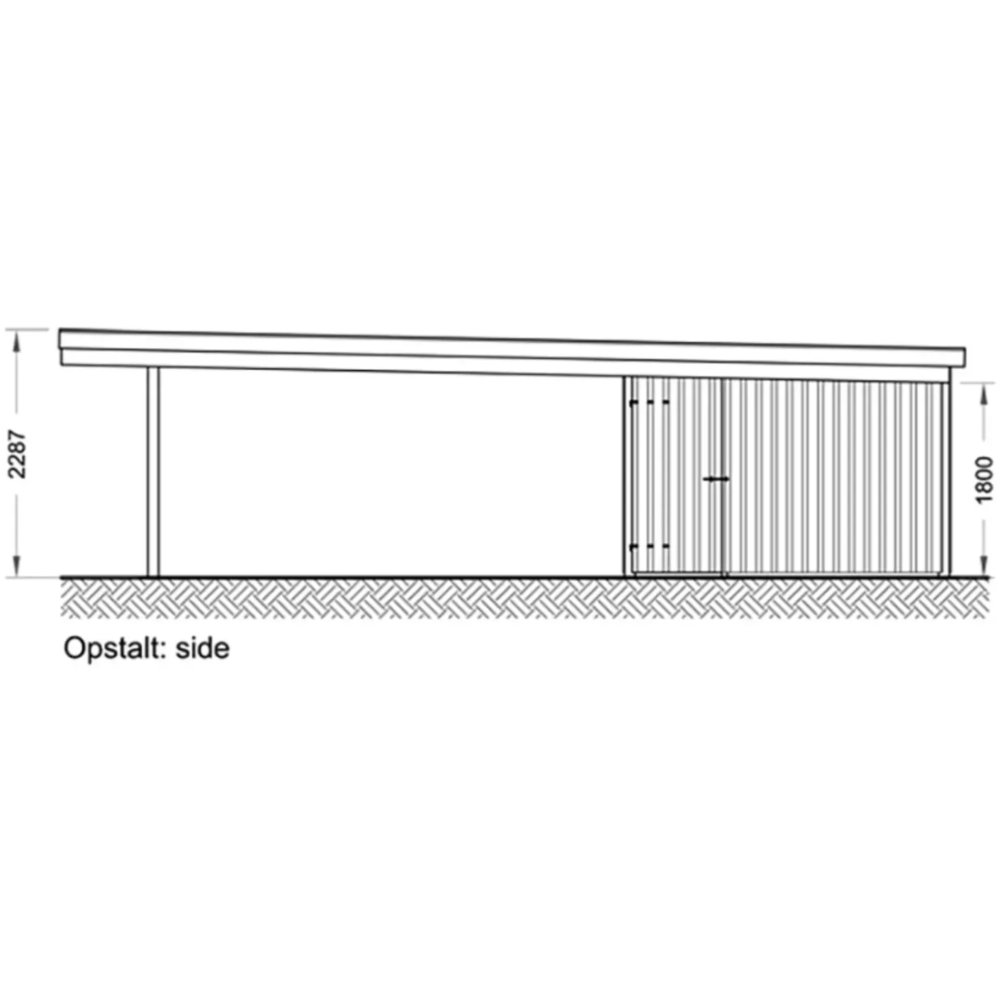 Valdemar carport med redskabsrum 836x420 cm - UDEN TAG