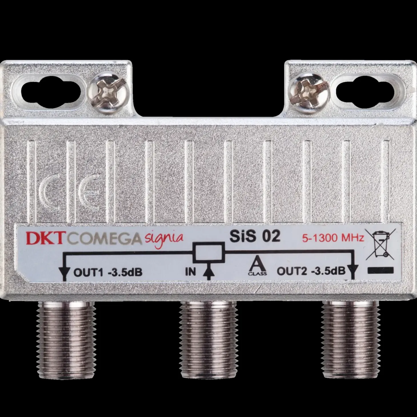 2-vejs signal fordeler for f-connector metal