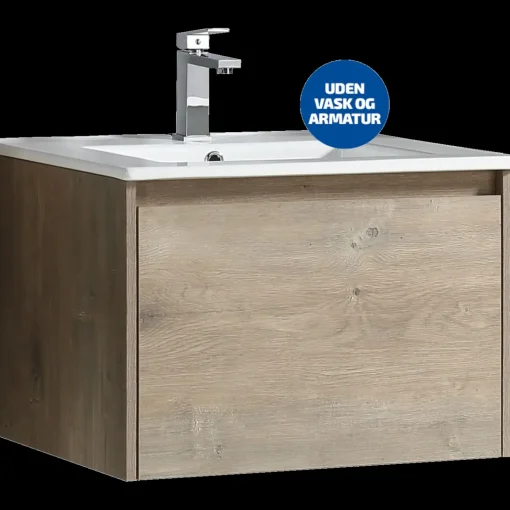 Væghængt skab med skuffe 100 cm forest oak - UDEN HÅNDVASK