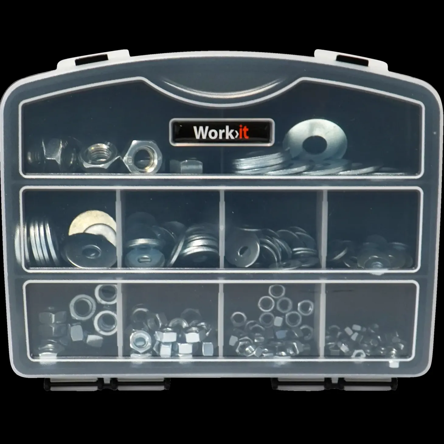 Work>it skiver og møtrikker sortimentsboks