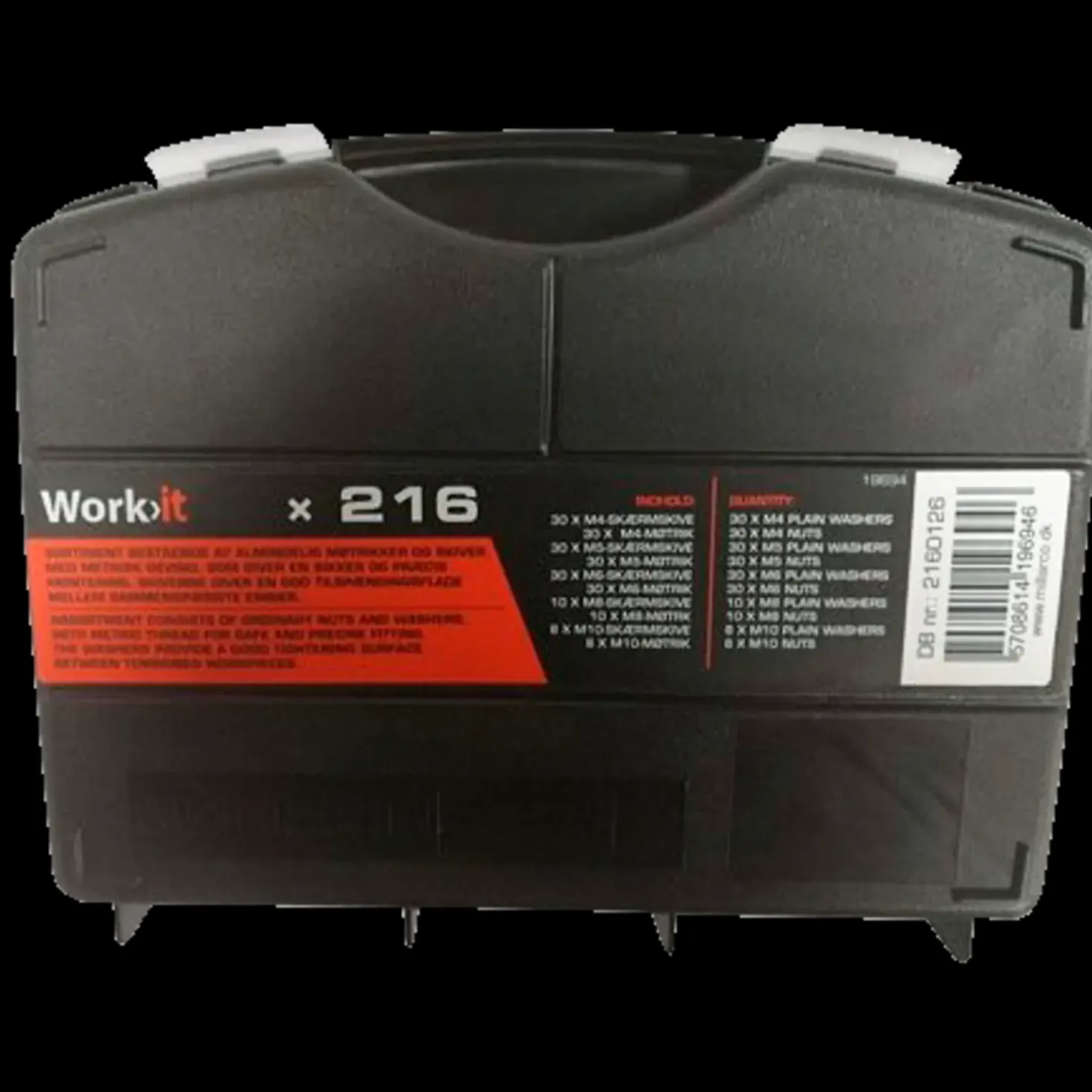 Work>it skiver og møtrikker sortimentsboks